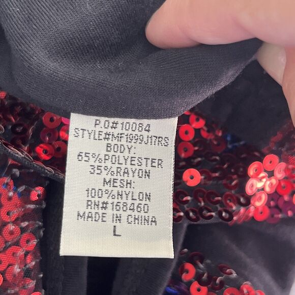 NWT Chance or Fate, Faith & Freedom red, white & blue sequined tank. Sz L - Picture 8 of 11